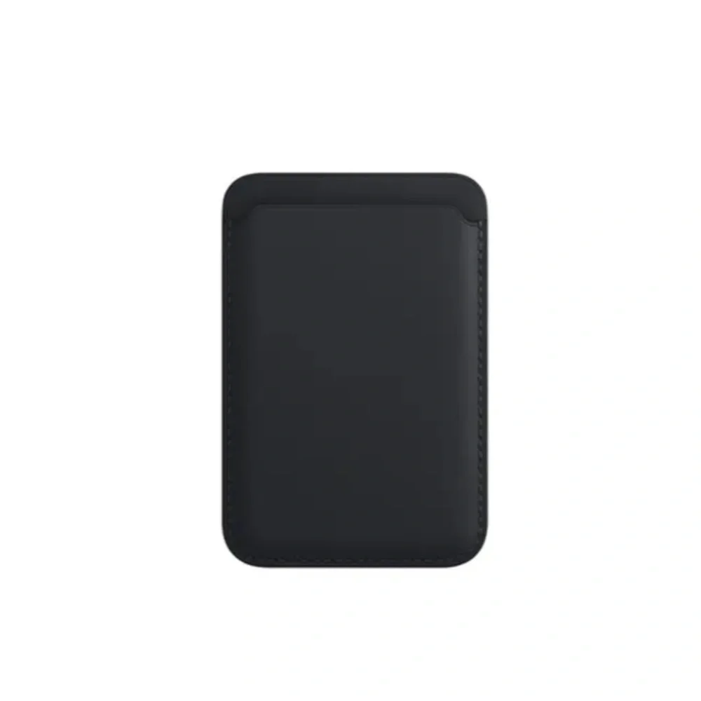 MagSafe Compatible Leather Card Wallet Case - Black